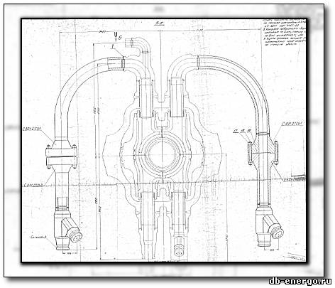 Паропроводы ЦВД турбины К-500-240-2 ХТГЗ сборочный чертеж